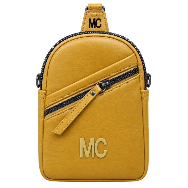 Milanchiva Streetwear y2k Crossbody Bag Tan Faux Leather MC Sling Purse