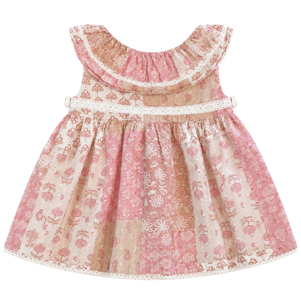 Haute Hippie Kids Style Floral Dress Size 12M Pink Ruffle Hem
