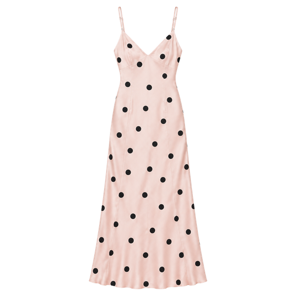 Vintage 90’s Victoria's Secret Slip Dress M Pink Polka Dot Silk