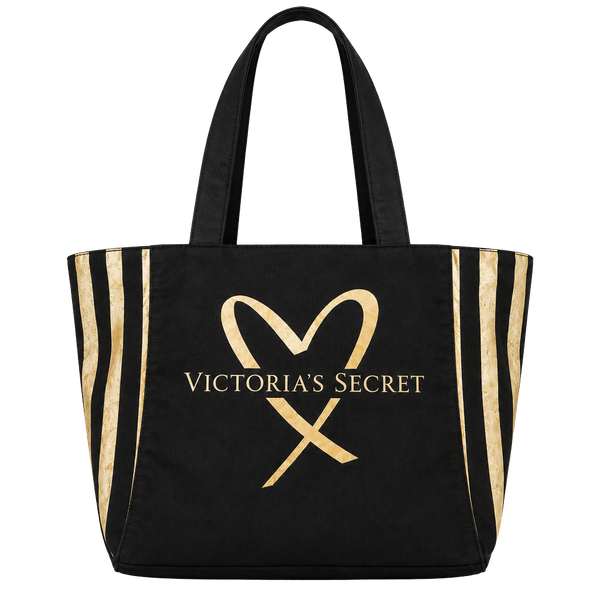 Vintage 2017 Victoria'S Secret Tote Bag Black Gold
