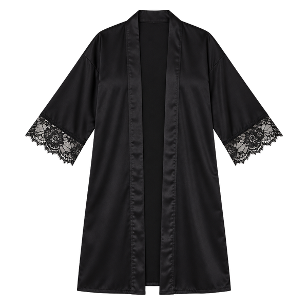 Victoria's Secret Satin Robe Size XS/S Black