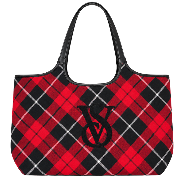 Victoria's Secret Red Plaid Tote Bag
