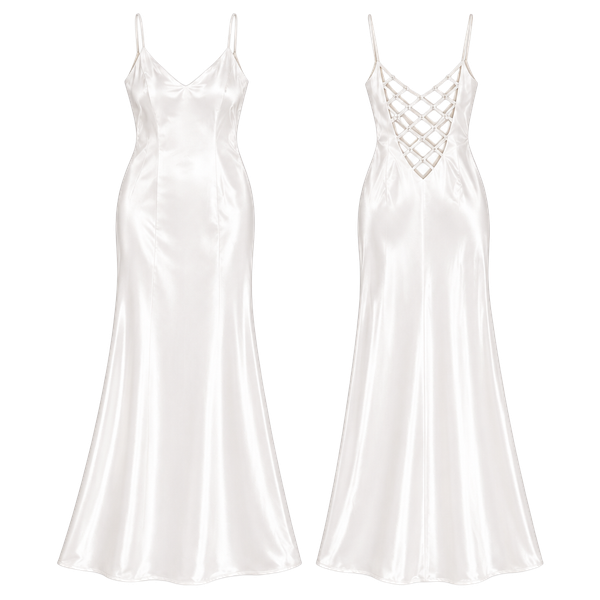 Niki By Niki Livas Maxi Dress White Satin