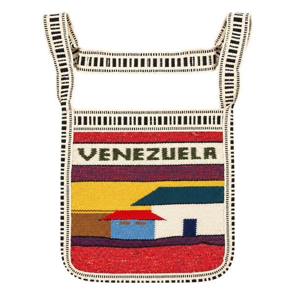 Handmade Venezuela Woven Tapestry Crossbody Bag Multi-Color Souvenir