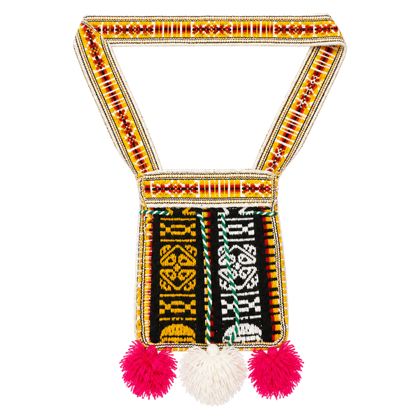 Handmade Woven Crossbody Bag Boho Hippie Festival Colorful Tassels