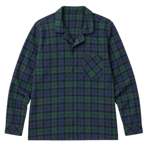 Pendleton Men's XL Green and Navy Plaid Long Sleeve Cotton Flannel Pajama Shirt