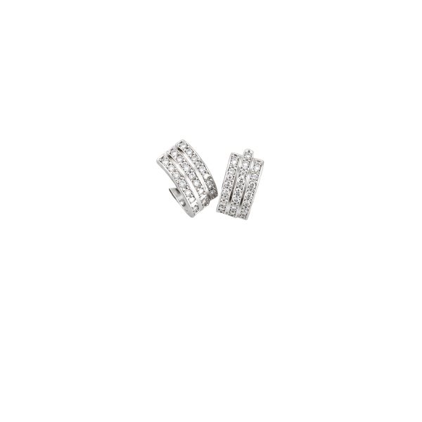 925 Moissanite Earrings 0.53 CTW Huggie Hoop Silver