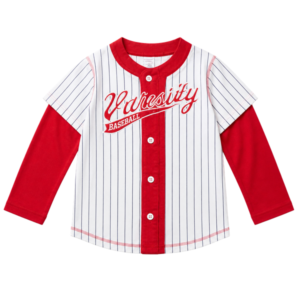 Gymboree Baseball Jersey Size 5 Red White Pinstripe 01