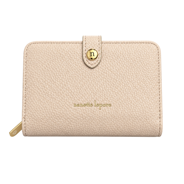 Nanette Lepore Pink Faux Leather Wallet Snap Closure