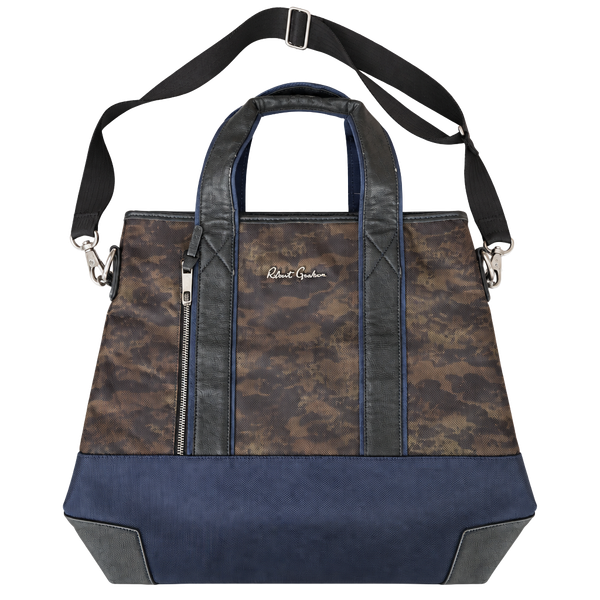 Robert Graham Camouflage Tote Bag Brown Black Leather
