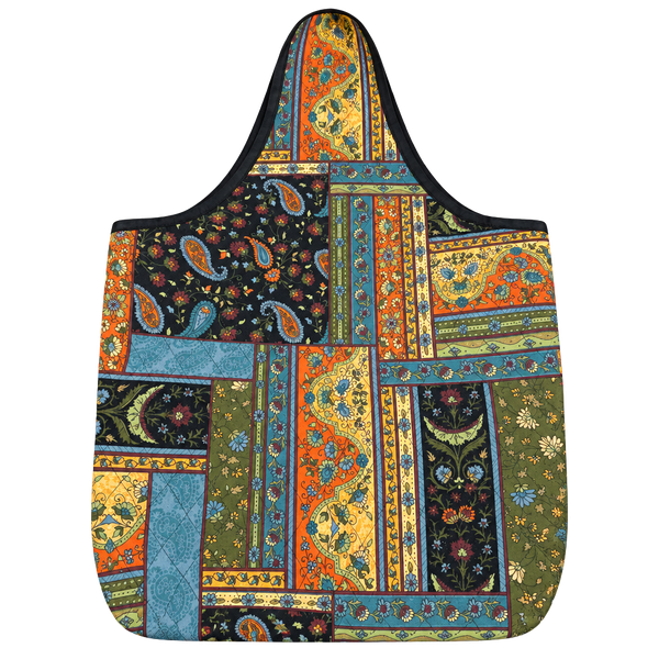 Quilted Paisley Patchwork Tote Bag