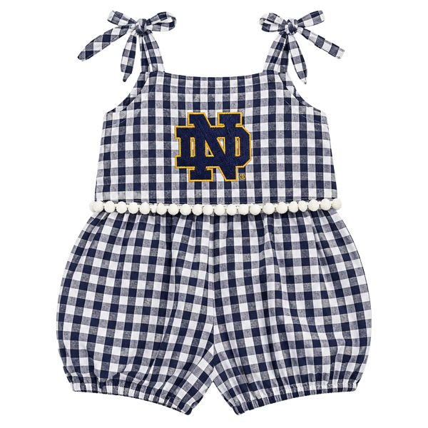 Garb Notre Dame Fighting Irish Girls Infant 6 M Teagan Gingham Ruffled Romper