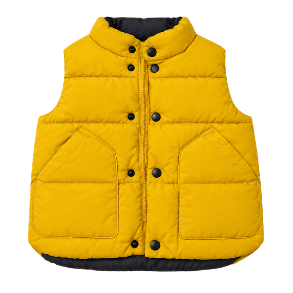 Baby Gap Puffer Vest Size 2 Years Yellow Fleece Lined 