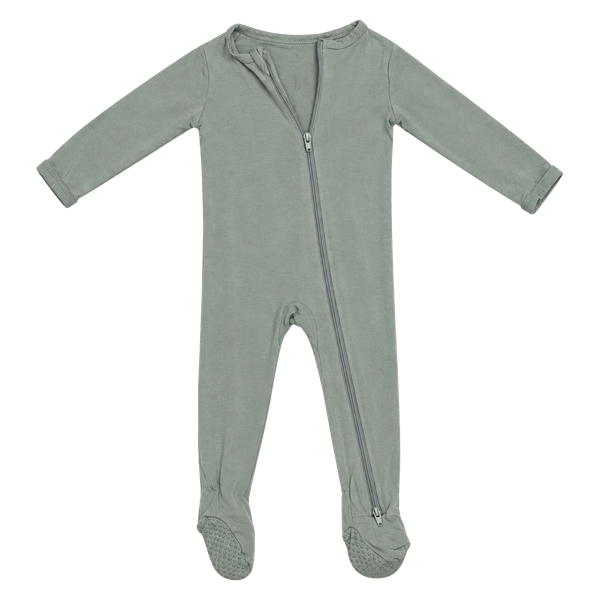 Kyte Baby Footed Sleeper 6-12 Months Light Sage Green Bamboo Viscose