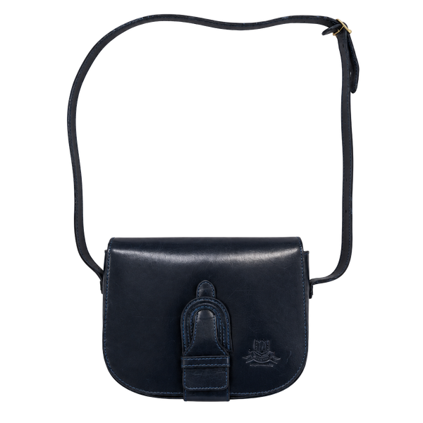 Maraolo Original Leather Crossbody Bag Dark Blue Vintage