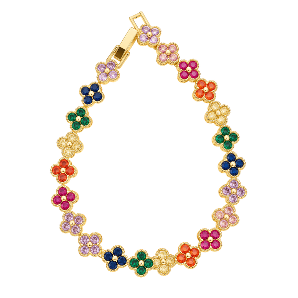 bohemian multicolor flower bracelet 