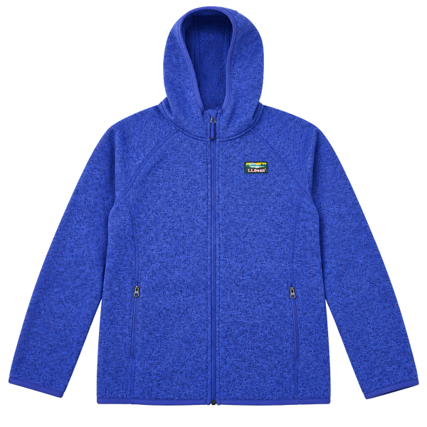 L.L. Bean Kids Sweater Fleece Hooded Jacket Size M 10-12 Purple