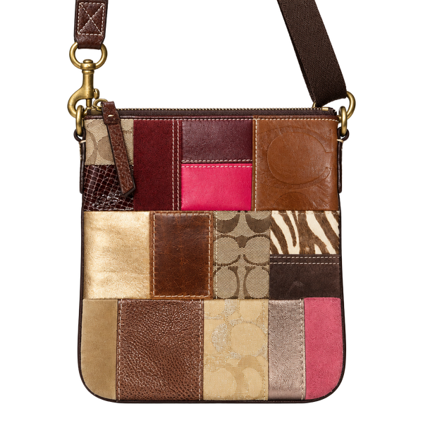 Coach Patchwork Crossbody Bag Multi Color Leather Y2K