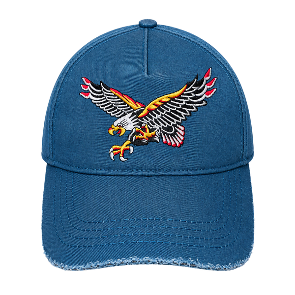 Indestructible Mfg Co Eagle Hat Blue Embroidered Cap