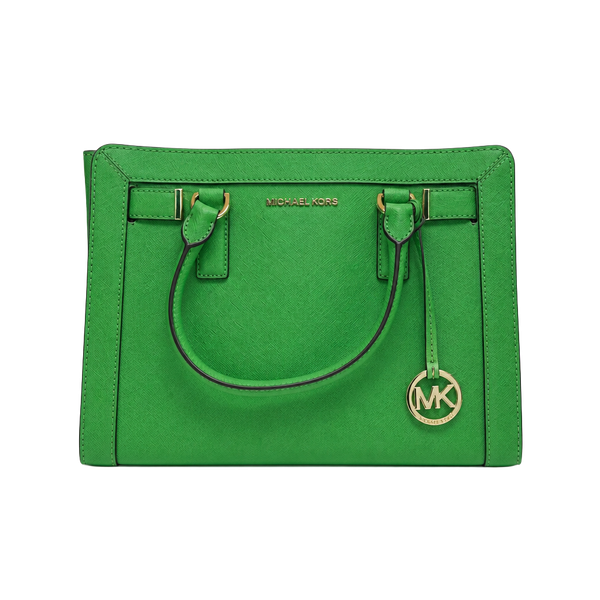 Michael Kors Dillon Medium Top Zip Leather Satchel Palm Green