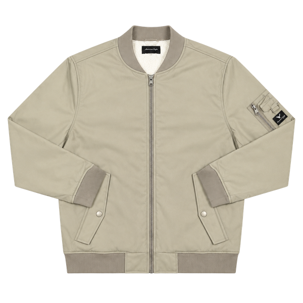 Aeropostale Bomber Jacket Size L Olive Green Sherpa Lined