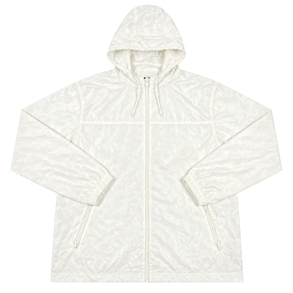 Foot Locker Windbreaker Jacket Size 2X-Large White Full Zip Hooded