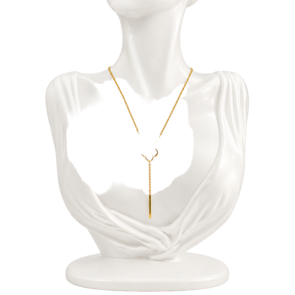 Black Enamel Four Leaf Clover Lariat Necklace