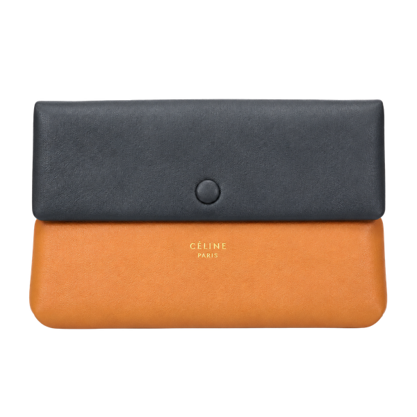 Celine All Soft Pouch Bicolor Leather Clutch Bag