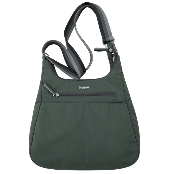 Baggallini On Track Crossbody Bag Green Nylon