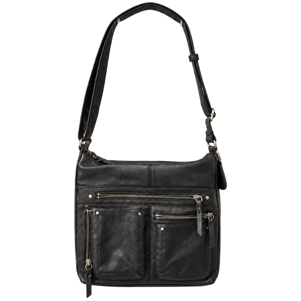 INC International Concepts Black Faux Leather Crossbody Bag