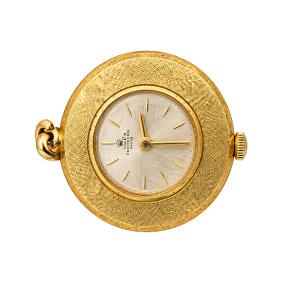 Bucherer 17 Jewels Gold Tone Pendant Watch Textured Case