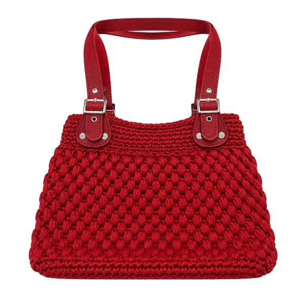 Handmade Red Crochet Shoulder Bag
