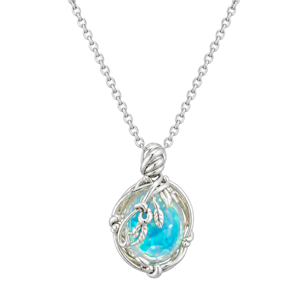 Thorn Vine Moonstone  Necklace Iridescent Pendant