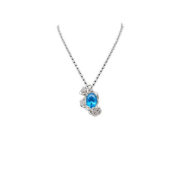 Vintage Style Silver Iridescent Moonstone Pendant Necklace
