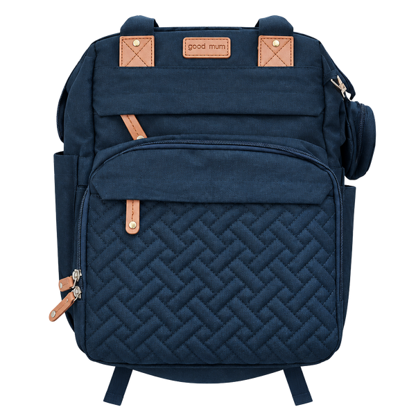Good Mum Diaper Bag Backpack Black Quilted Changing Pad