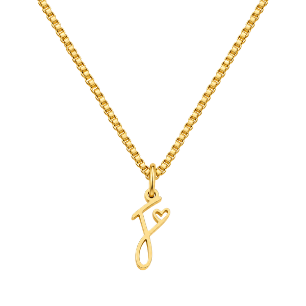 Unbranded Cursive Initial F Necklace Gold Stainless Steel