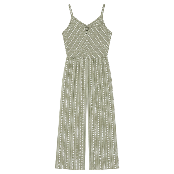 Sincerely Jules Jumpsuit Size M Green Floral Smocked Spaghetti Strap