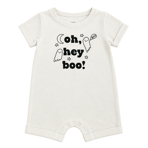 Cat & Jack halloween Oh Hey Boo Romper Size 0-3M Beige