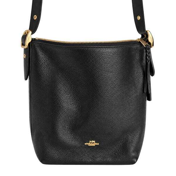 Coach Abby Duffle Pebbled Leather Crossbody Bag Black