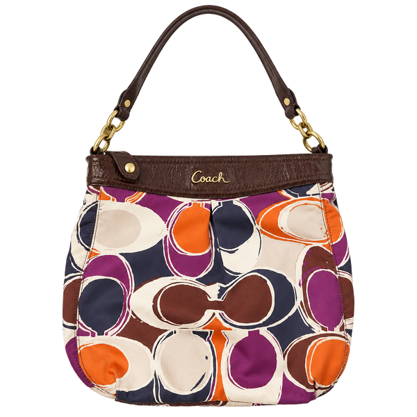 Coach Ashley Scarf Print Hippie Shoulder Bag F20016 Multicolor