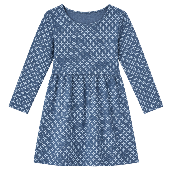 Piper & Scoot Dress Size S Blue Geometric Long Sleeve