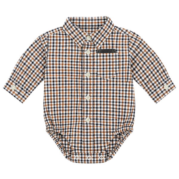 Janie and Jack Plaid Button Down Romper 0 to 3 Months