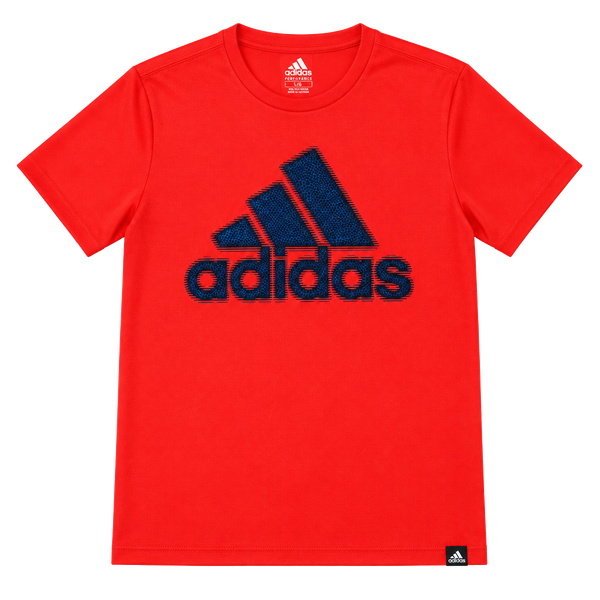 Adidas Kids Graphic Print Crew Neck Short Sleeves Orange Pullover T Shirt Size M