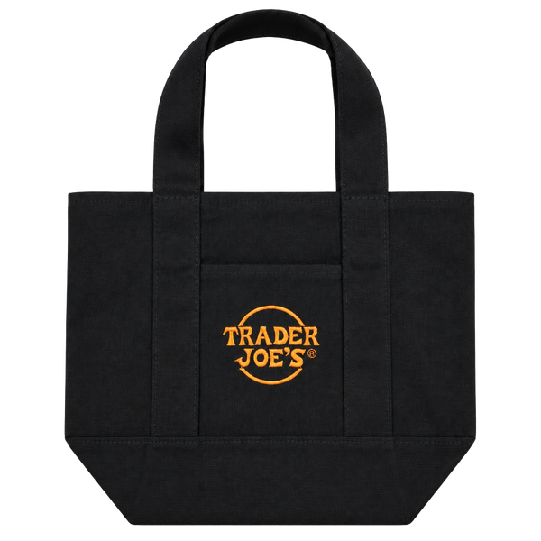 Trader Joe's Trick or Treat Canvas Tote Bag Black Mini