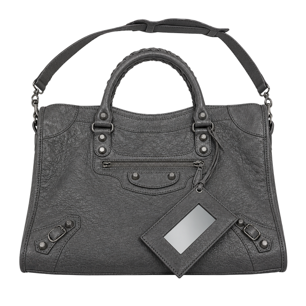 Balenciaga city Leather Shoulder Bag Grey