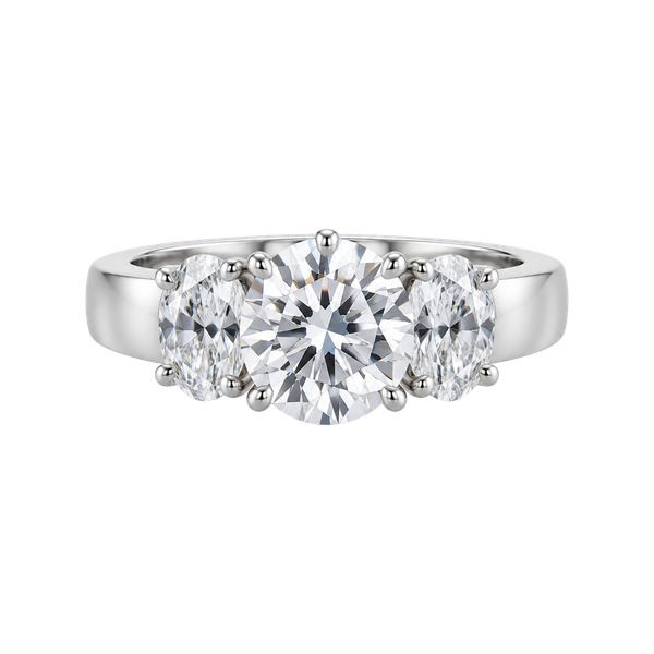 Unbranded Three Stone Ring Size 10 White CZ Brass Rhodium