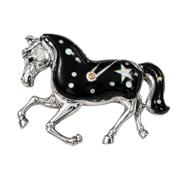 Philip's Sterling Silver Prancing Horse Opal Inlay Ring