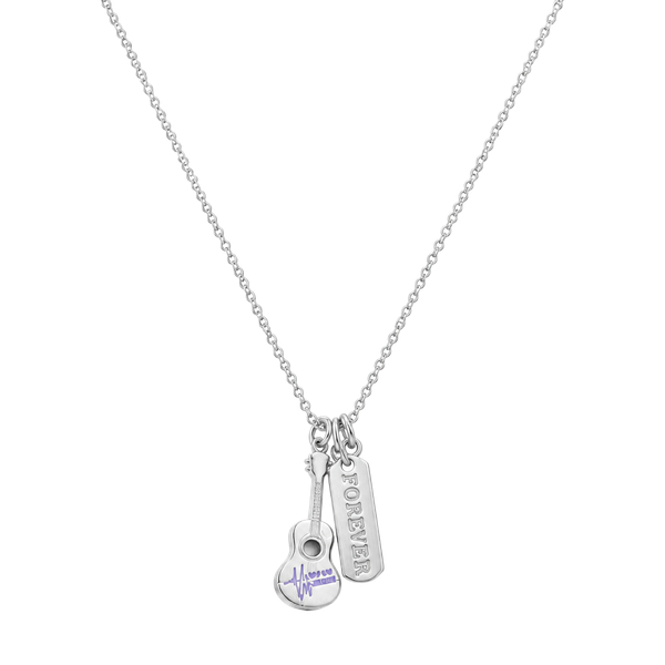 Disney Hannah Montana Guitar Popstar Pendant Sterling Silver Necklace