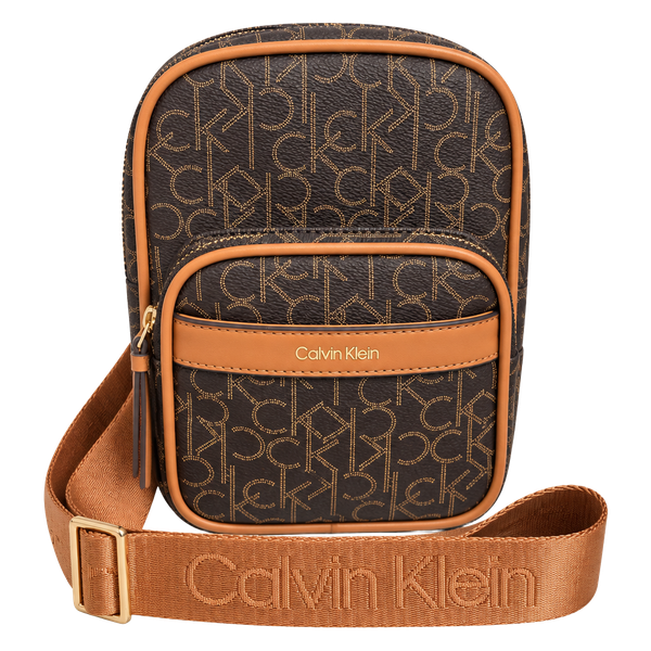 Calvin Klein Monogram Sling Backpack Brown Logo