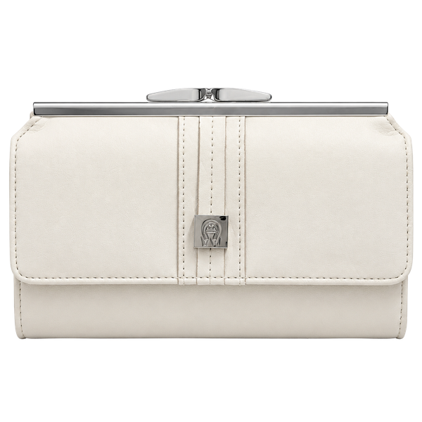 Etienne Aigner Cream Leather Kisslock Wallet